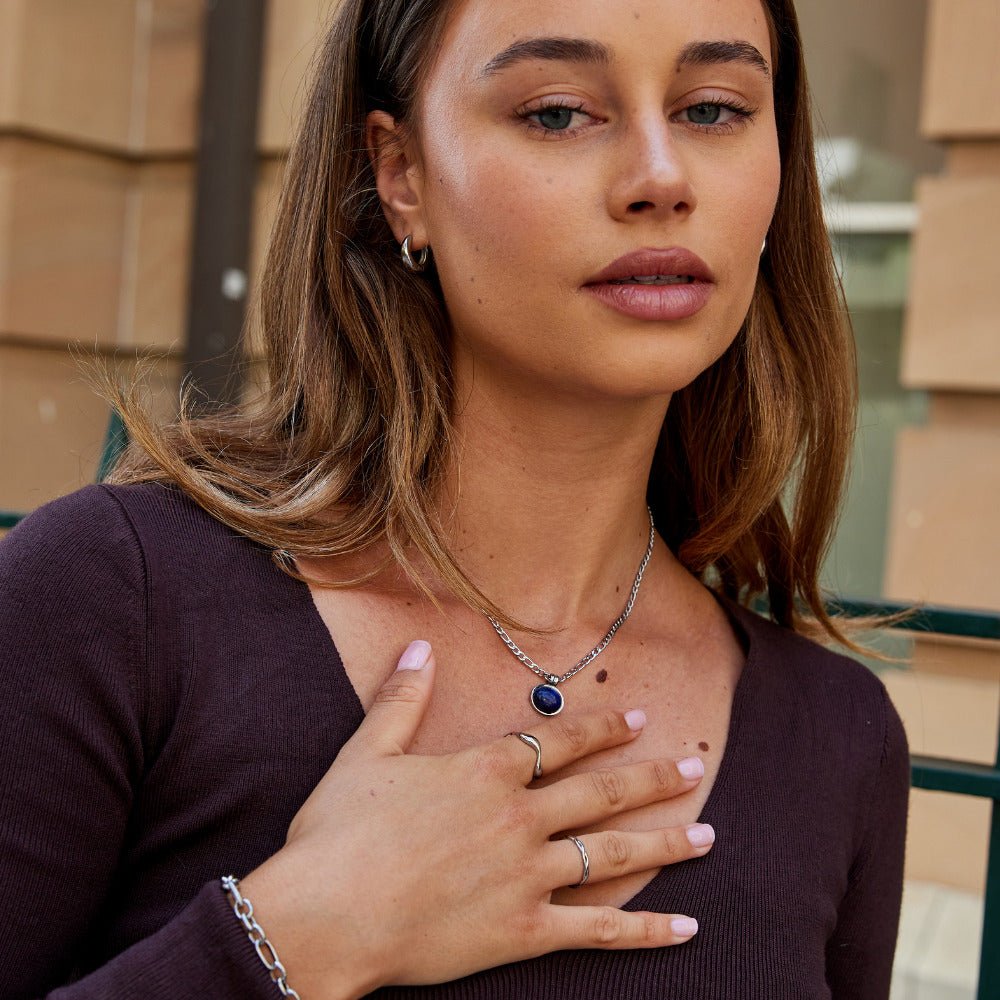 Liza Lapis Lazuli Silver Necklace