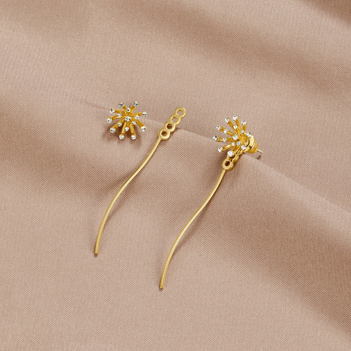 Make A Wish Dandelion 18K Gold Earrings
