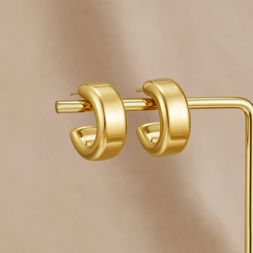 Mari Semi Hoop Earrings