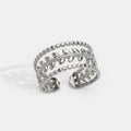 Marissa Layered Silver Leaf Ring