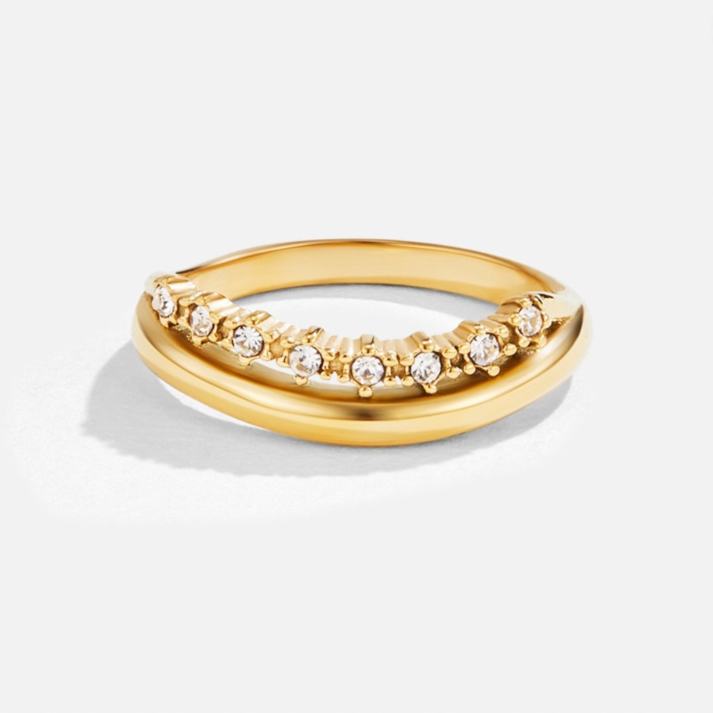 Marissa White Crystal Layered Ring