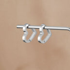 Mary Heart Silver Hoop Earrings