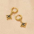 Midnight Luxe Drop Hoop Earrings