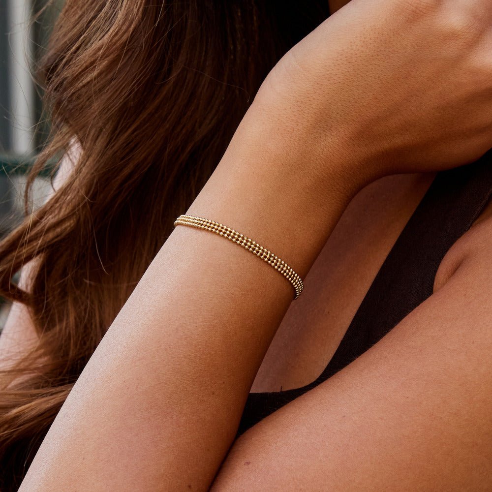 Milan Gold Beaded Chain Bracelet