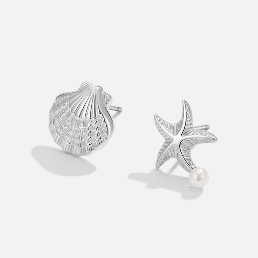 Naia Shell & Starfish Silver Earrings