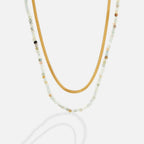Neesa Stone Beads Layered Necklace
