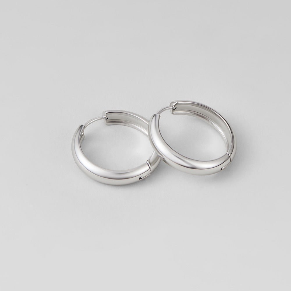 Nona Classic Silver Hoop Earrings