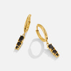 Obsidian Drop Hoop Earrings