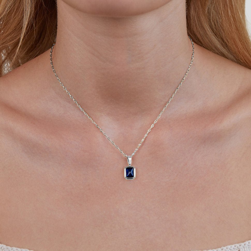 Ocean Blue Pendant Silver Necklace