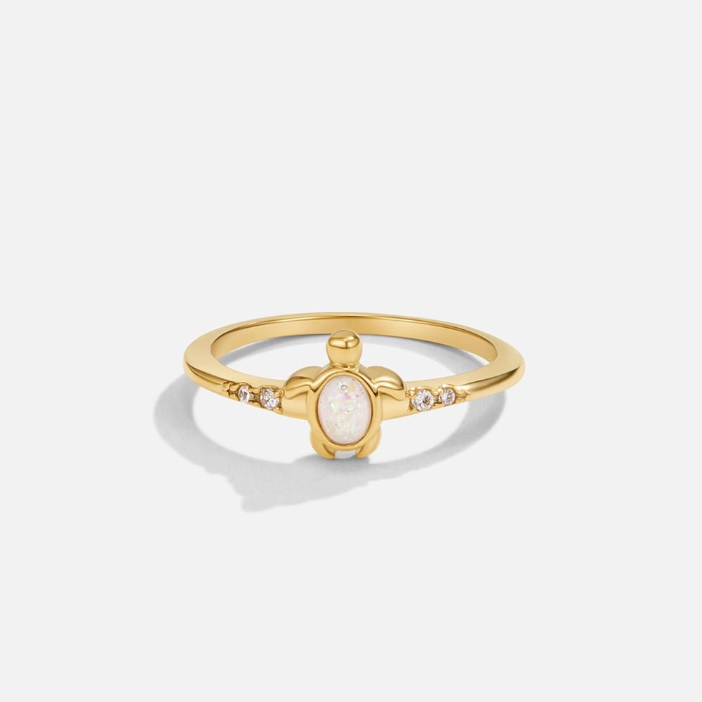 Opal Gold Turtle Ring