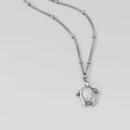 Opal Silver Turtle Pendant Necklace