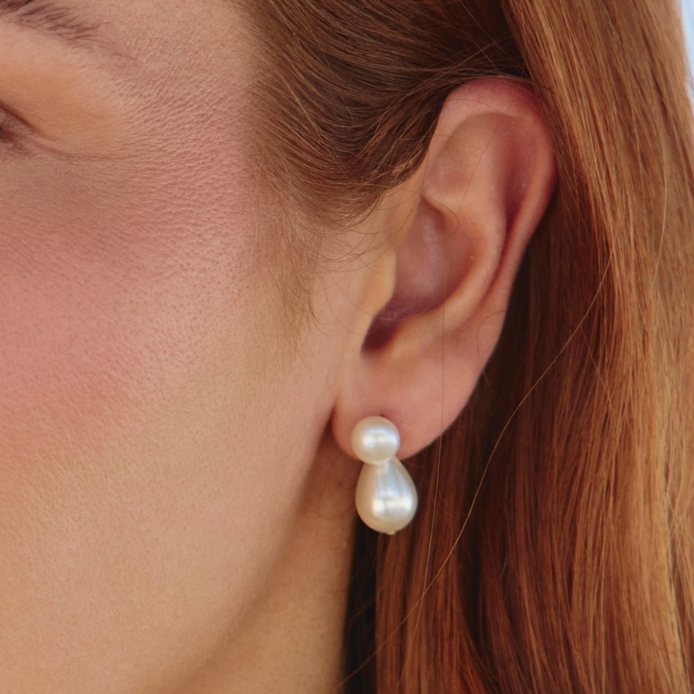 Pearl Duo Drop Earrings