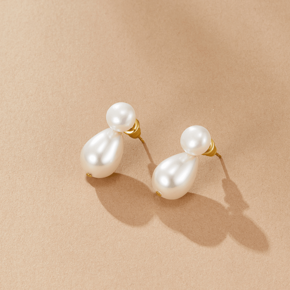 Pearl Duo Drop Earrings