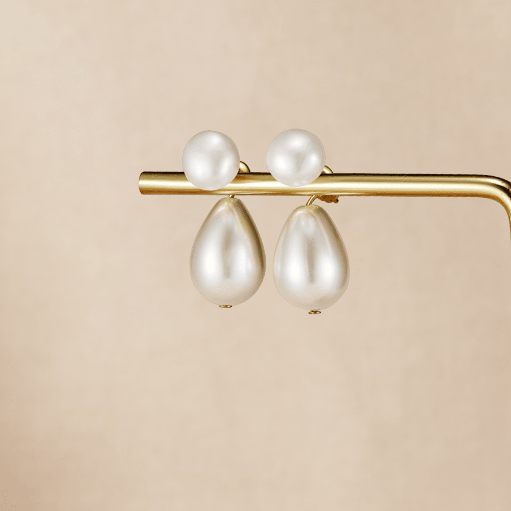 Pearl Duo Drop Earrings