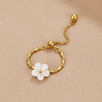 Pearl White Blossom Flower Ring