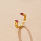 Pink Crystal Cuff Ring