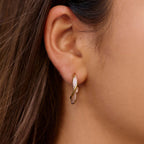 Pink Mother of Pearl Twist Hoop Earrings