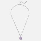 Purple Sakura Bloom Silver Necklace