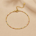 Rainbow Bead Anklet