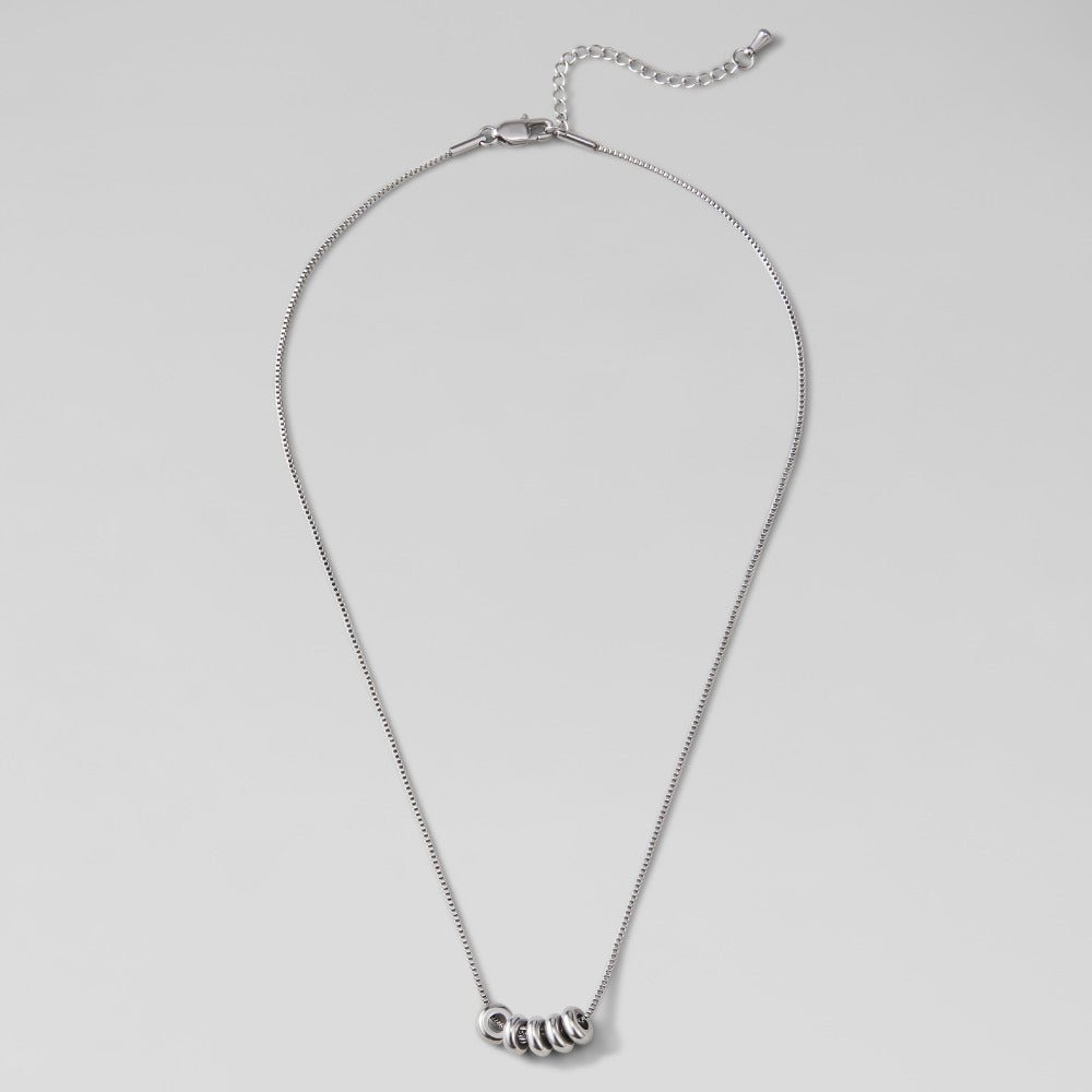 'Rings of Hapiness' Silver Necklace