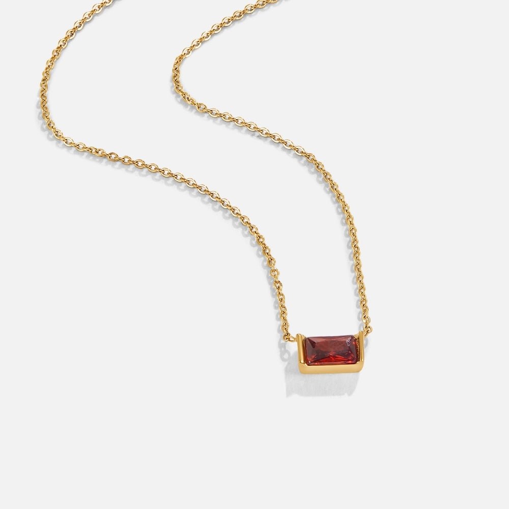 Ruby Baguette Necklace