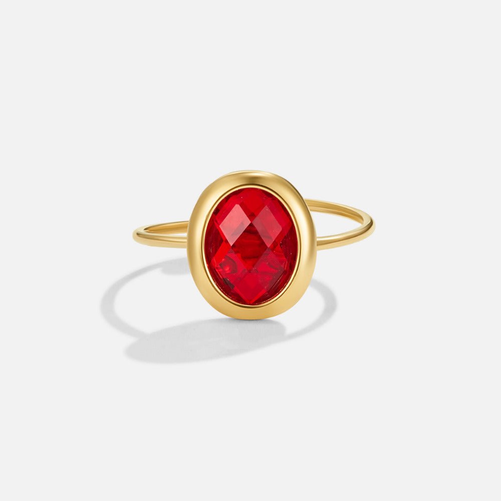 Ruby Crystal Gold Ring