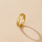 "Seascape" Engraved Gold Band Ring