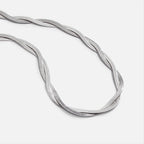 Silver Chiara Twist Snake Chain Necklace