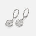 Silver Clover Hoop Earrings