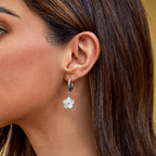 Silver Clover Hoop Earrings