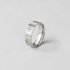 Silver Crystal Clover Band Ring