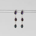 Silver Iridescent Drop Earrings