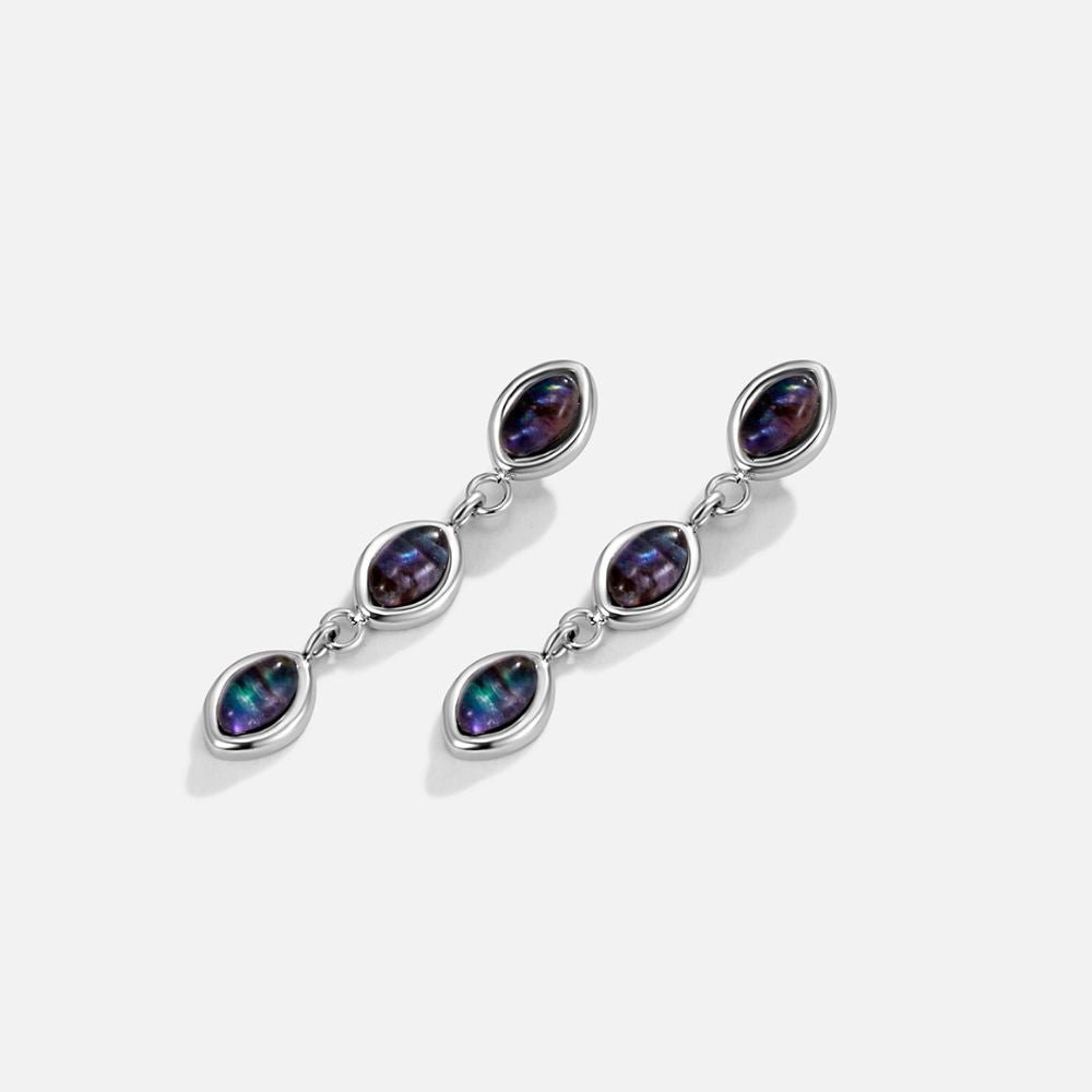 Silver Iridescent Drop Earrings