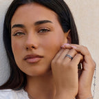 Silver Layered Kaili Blue Crystal Ring
