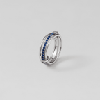 Silver Layered Kaili Blue Crystal Ring