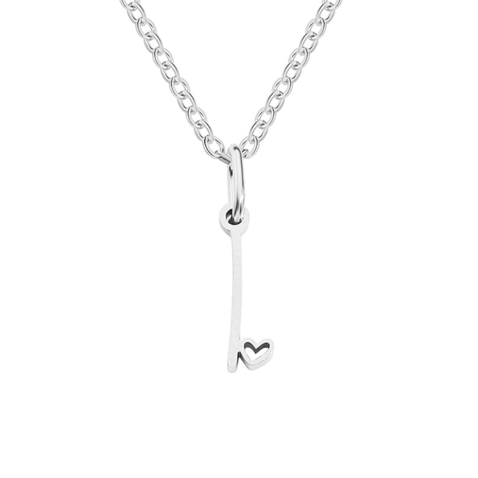 Silver Letter Heart Necklace