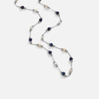 Silver Lulu Midnight Beaded Stone Necklace