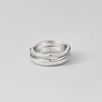 Silver Madison Wave Ring Set