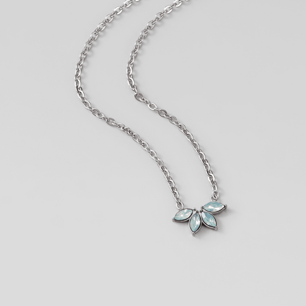 Silver Marquise Petal Necklace