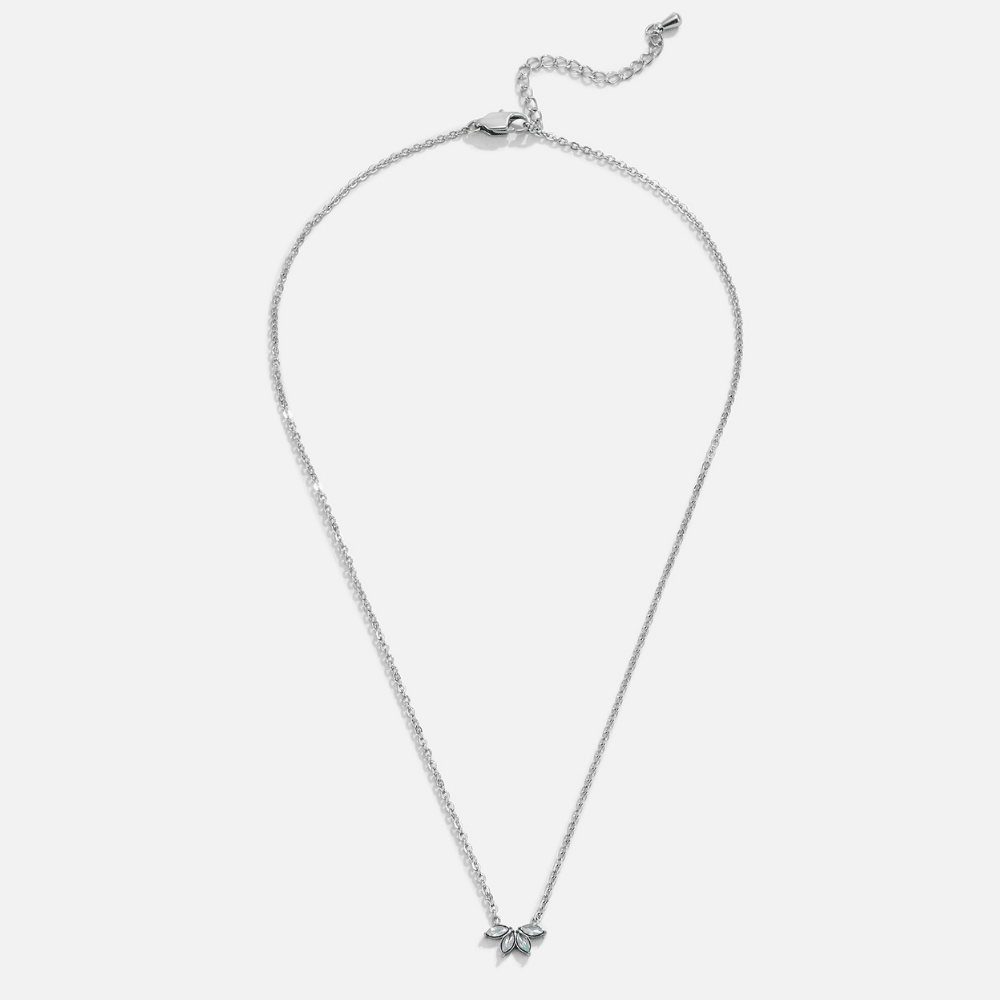Silver Marquise Petal Necklace