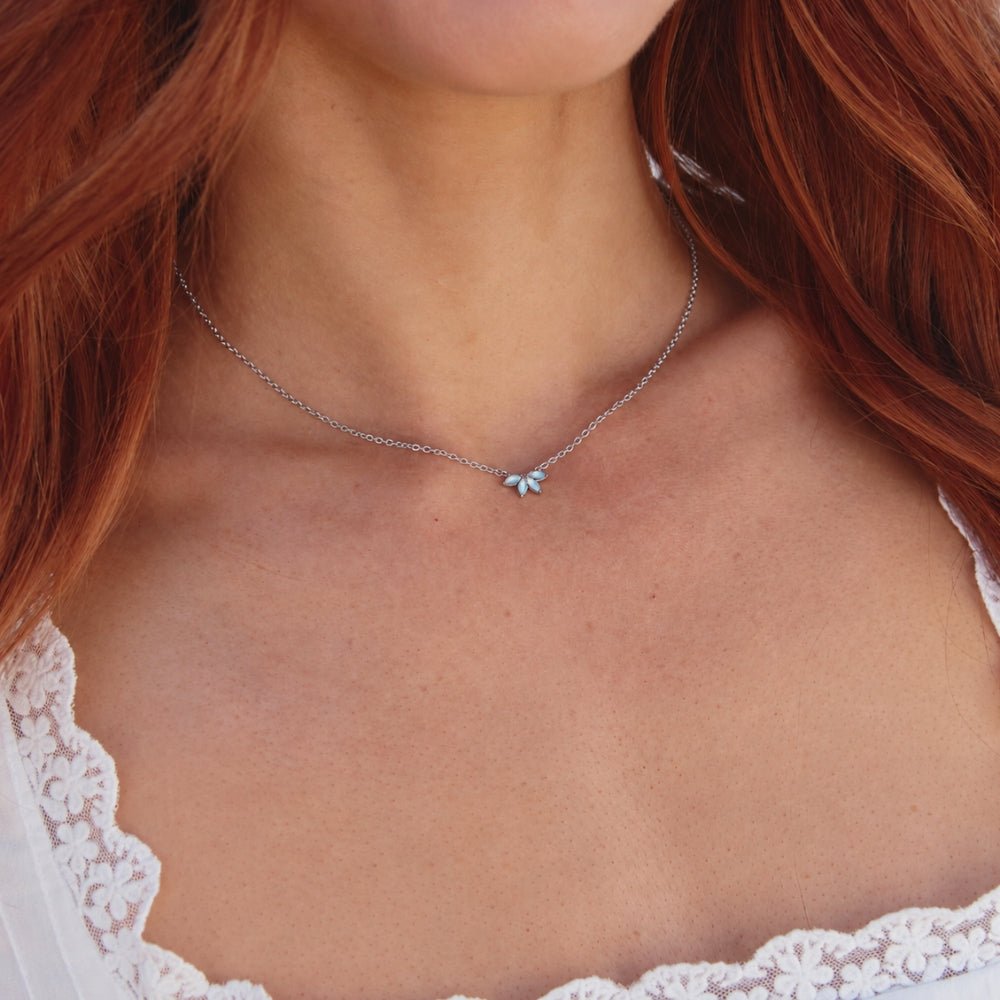 Silver Marquise Petal Necklace