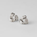 Silver Maxi Twist Stud Earrings