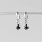 Silver Midnight Teardrop Earrings