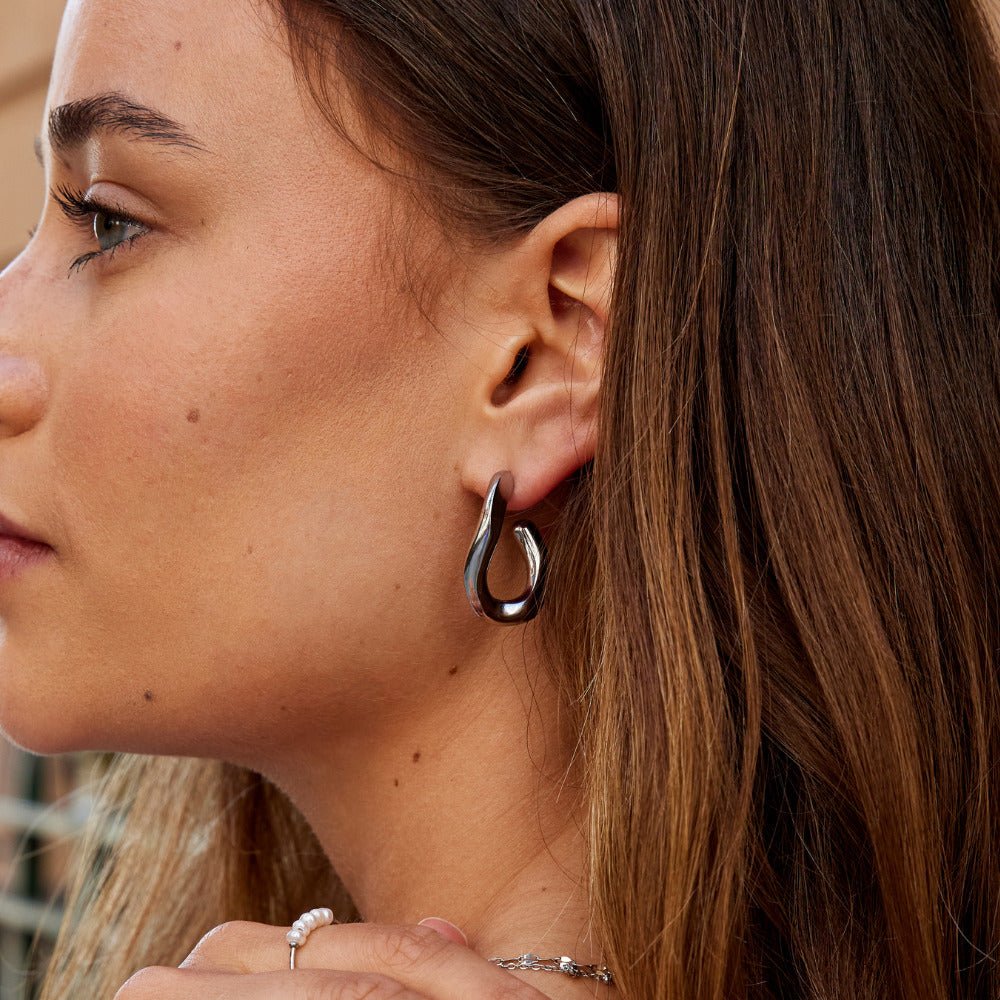 Silver Nevada Hoop Earrings