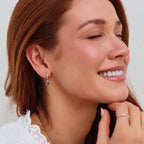 Silver Purple Teardrop Earrings