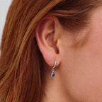 Silver Purple Teardrop Earrings