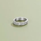 Silver Sculpted Flower Band Ring