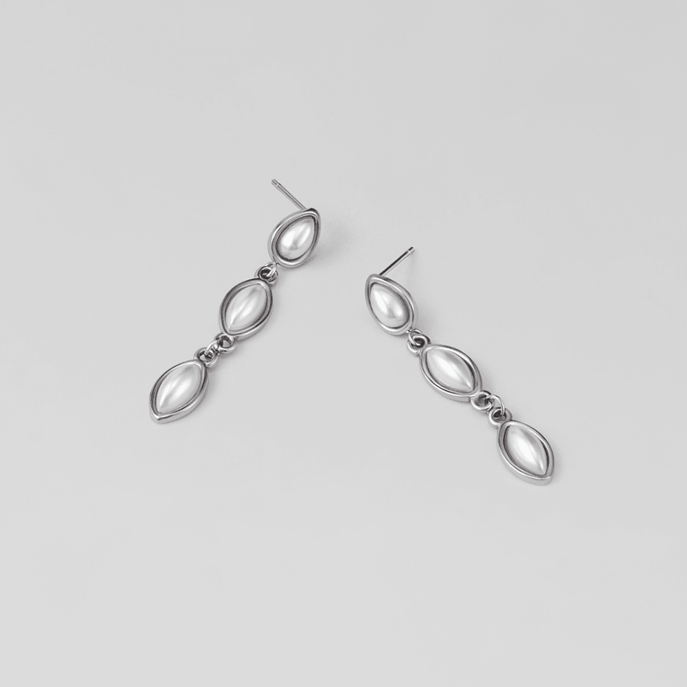 Silver Serena Pearl Drop Earrings