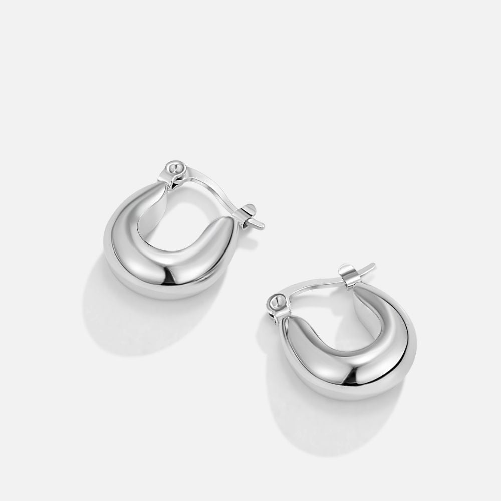 Silver Serenity Hoop Earrings