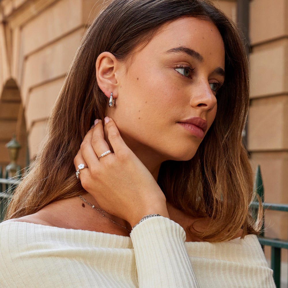Silver Serenity Hoop Earrings